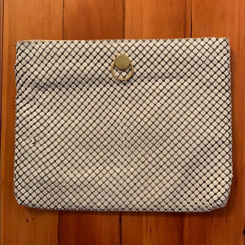 Vintage mesh metal large clutch purse